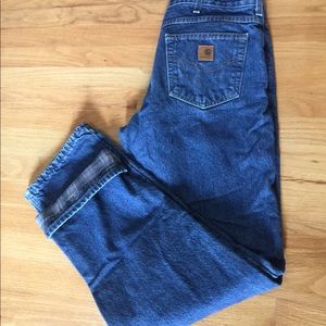 Carhartt flannel lined jeans 33x34